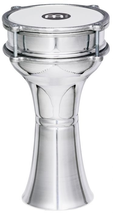 Meinl Percussion meinl Percussion HE-101 aluminium Darbuka z tworzywa sztucznego futra (gładka), średnica 14,92 cm (5 7/8 cala), srebrny HE101
