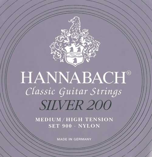 Hannabach 652666 Klassikgitarrensaiten Serie 900 Medium/High Tension Silver 200 - E6 652666