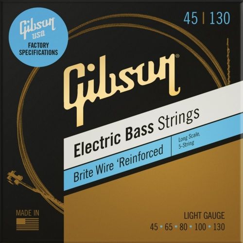 Gibson SBG5-LSL Long Scale Brite Wire Electric Bass Strings, 5-String, Roundwound struny basowe