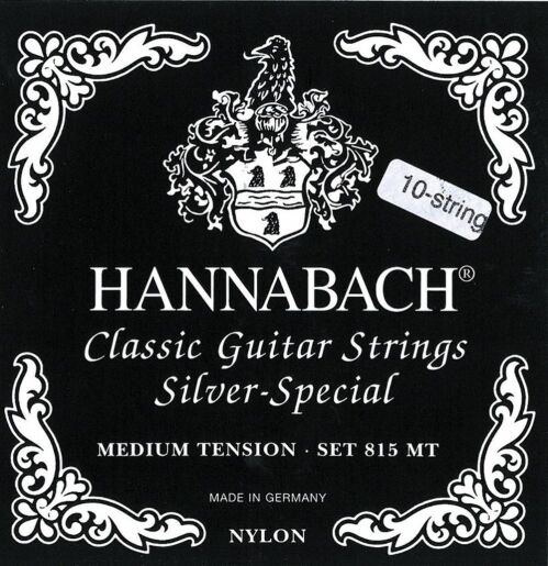 Hannabach 652617 Klassikgitarrensaiten Serie 815 für 8/10 saitige Gitarren/Medium Tension Silver Special - D7 652617
