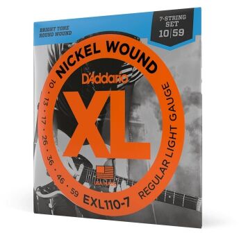 DAddario EXL 110-7 struny do gitary elektrycznej siedmiostrunowej 10-59