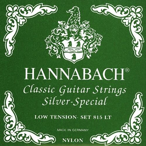 Hannabach 652518 Struny do gitary klasycznej Seire 815 Low Tension Silver Special - 3-częściowy bas 652518