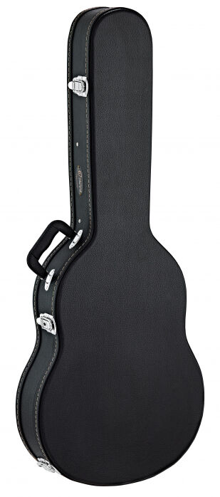 Ortega Guitars Guitars Walizka na gitarę Classic - czarna, płaska góra, seria Economy, chrom Hardware, 100 mm głębokości (OCCSTD-T) OCCSTD-T