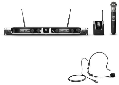 LD Systems U505 HBH 2 - Wireless Microphone System with Bodypack, Headset and Dynamic Handheld Microphone LDU505HBH2