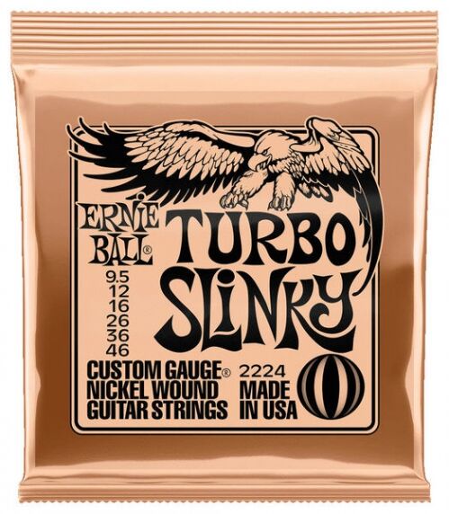 Ernie Ball Turbo Slinky niklowane struny do gitary elektrycznej 9,5 - rozmiar 46 jednopak P02224