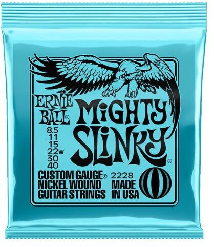 Ernie Ball Mighty Slinky Nikiel Wound Struny do gitary elektrycznej 8,5-40 Gauge, pojedyncze opakowanie P02228