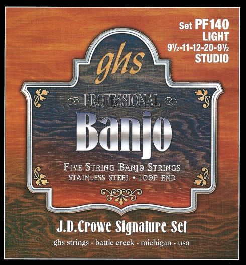 GHS J.D. Crowe Signature struny do banjo, 5-str. Stainless Steel, Studio, .0095-.020