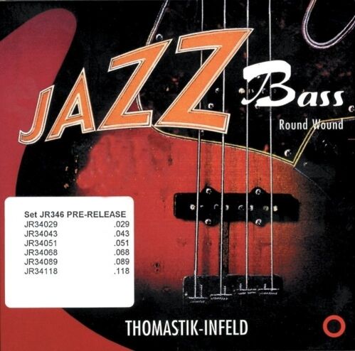 Thomastik pojedynczy sznurek A .069 okrągły stalowy rdzeń, nikiel okrągły nawinięty krótka skala 32 cale JR32069 do elektrycznego basu jazzu JR324 JR32069