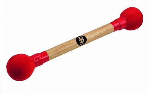 Meinl Percussion Percussion SB2-D Double Samba Beater, 40,64 cm (16 cali) długości, z dwoma czerwonymi główkami filcowymi 5,08 cm (2 cale), naturalny/czerwony SB2D