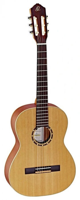 Ortega Guitars R122-7/8 gitara koncertowa z drewna mahoniowego (rozmiar: 7/8, naturalnie satynowana, luksusowa gigbag) R122-7/8