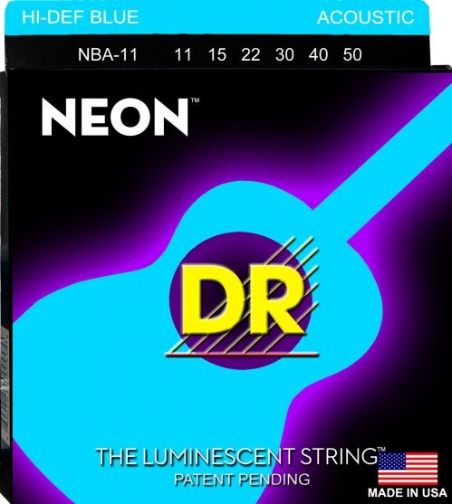 DR Stringi NBA-11 Neon Blue zestaw strun akustycznych NBA-11 Neon Blue