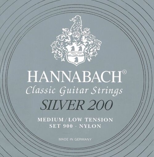 Hannabach Klassik Gita rrensaiten Serie 900 średni/Low Tension Silver 200  komplet 652657
