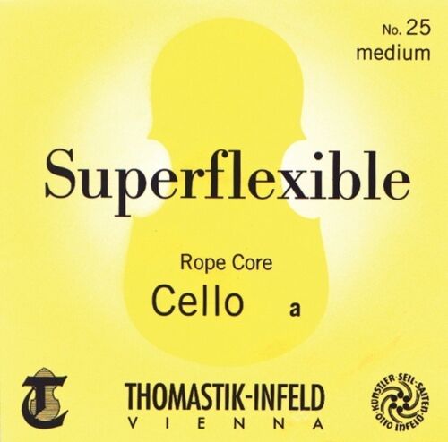 Thomastik Pojedyncza struna do Cello 4/4 Superelastyczna rdzeń linki D z liny stalowej, oplot chromowany, średni 641407