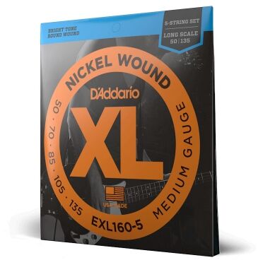 D'Addario EXL160  5 komplet strun Niklowo na gitara basowa 050 '  135' Long Scale EXL160-5