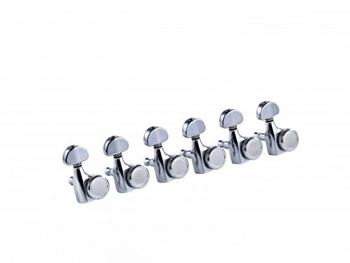 Ortega Guitars ORTEGA Locking zestaw mechanik gitarowych, 6 in line, chrom (OTMLOCK6L-CR) OTMLOCK6L-CR