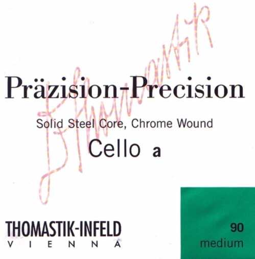 Thomastik Struny do wiolonczela Precision stalowy solidny zestaw 4/4 średni chrom 641625