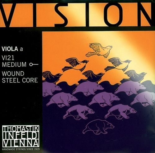 Thomastik Einzelsaite für Viola 4/4 Vision - D-Saite Synthetikkern, Silber umsponnen, mittel 637838