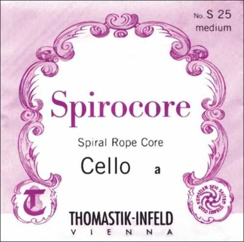 Thomastik Einzelsaite für Cello 1/2 Spirocore - D-Saite Spiralseilkern, Chrom umsponnen, mittel 641261