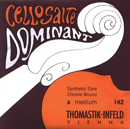 Thomastik Einzelsaite für Cello 1/2 Dominant - D-Saite Nylonkern, Chrom umsponnen, mittel 143 1/2