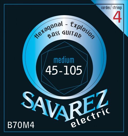Savarez Struny do basów elektrycznych heksagonalnych Explosion B70L4 4-strunowe światło 682315