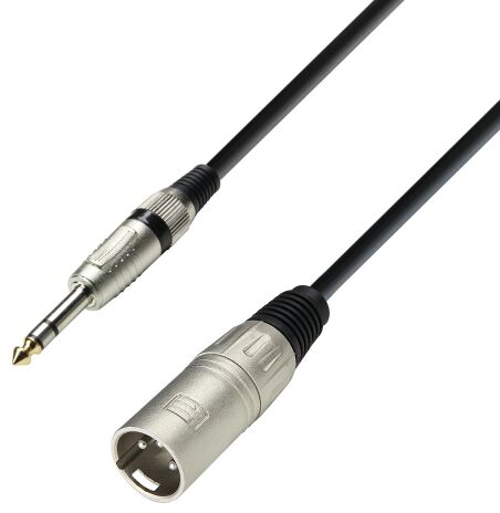 Adam Hall Cables K3 BMV 0100 - przewód mikrofonowy XLR męskie - jack stereo 6,3 mm, 1 m