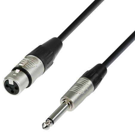 ah Cables adam hall 4 Star Series przewód mikrofonowy, rean XLR żeński na jack 6.3 MM Mono, 1.5 m K4MFP0150