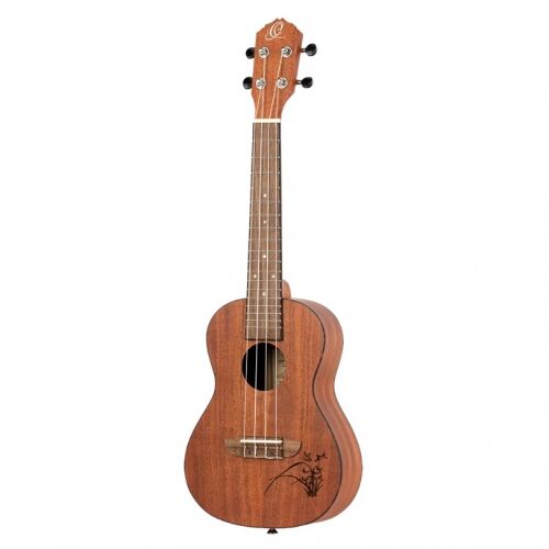 Ortega RU5 ukulele sopranowe z pokrywą, płyta wierzchnia: świerk, tył i boki: drewno sapeli, satynowe wykończenie, kolor: brązowy RU5MM