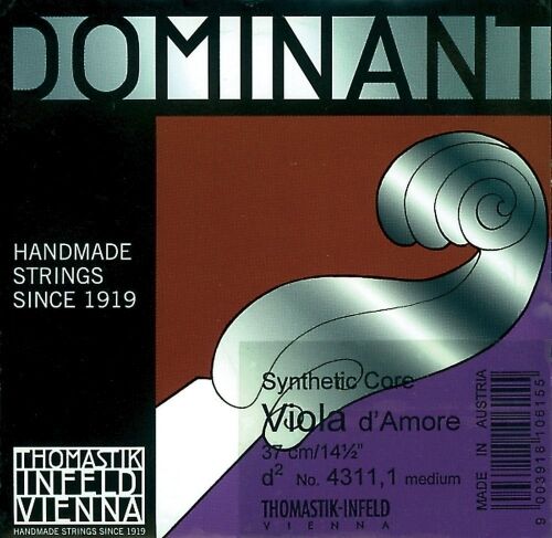 Thomastik Pojedyncza struna do Viola d'amore Dominant Mensur 37 cm struna D'', splotowana perlator 645601