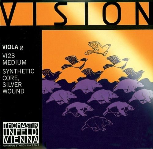 Thomastik Pojedynczy sznurek do Viola 4/4 Vision - syntetyczny rdzeń z stringami G, srebrny ran, średni 637844