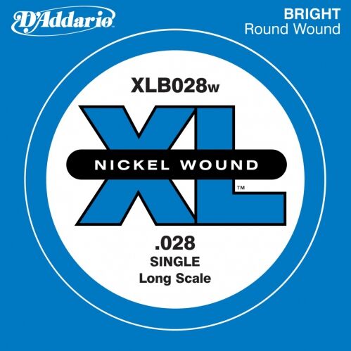 D'Addario xlb028 W pojedyncze gitary (rozmiar: XL) Nickel Wound 028 Long Scale XLB028W