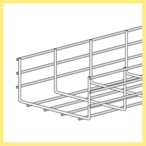 Korytka siatkowe 105x300 mm (3 m) Korytka siatkowe o wysokości boku 105 mm, szerokości 300 mm (3 m)