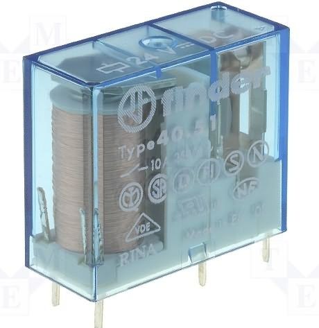 Przekaźnik 1CO 10A 24V DC styki AgNi+Au 40.51.9.024.5000