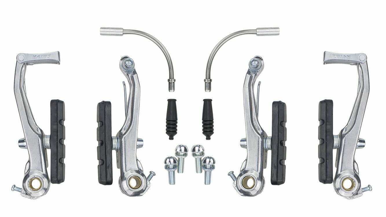 Szczęka hamulca V-brake aluminium srebrna przód + tył