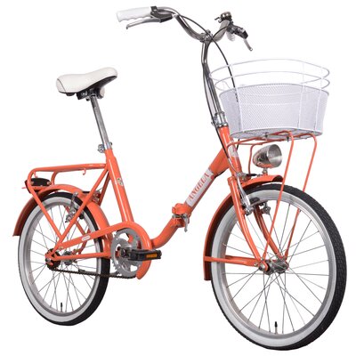 MBM Rower miejski z koszykem Angela 1S 20 cali Pomarańczowy MBM330 20 40 A52