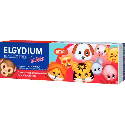 Elgydium Eludril Elgydium EMOJI Kids Pasta do zębów dla dzieci od 3 do 6 lat orzeźwiająca truskawka 50ml