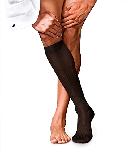 FALKE Mężczyźni Podkolanówki No. 7 M KH Najlepsza Wełna Merynosa długie jednokolorowe 1 Para, Brązowy (Brown 5930), 39-40