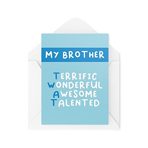 Tongue in Peach Śmieszne karty brata | karta Tw*t | dla niego rodzeństwa brata urodziny ukończenie szkoły zdany test dumna siostra banter żart nowość przeklinanie | CBH636 TIP_CARDS_CBH636