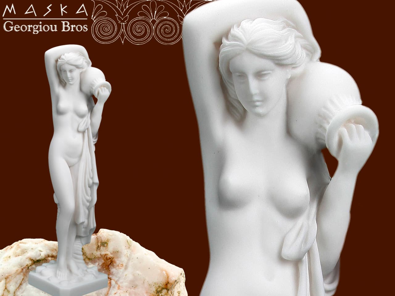 Kobieta z dzbanem alabaster grecki
