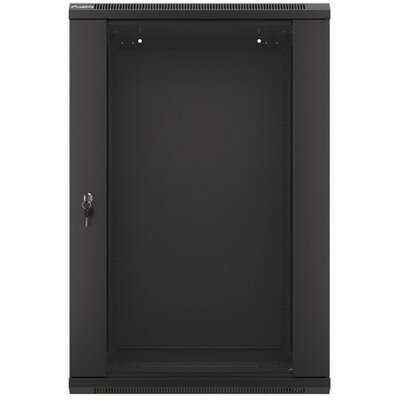 Lanberg szafa instalacyjna Szafa wisząca 18U 600x450mm czarna drzwi szklane (WF01-6418-10B)