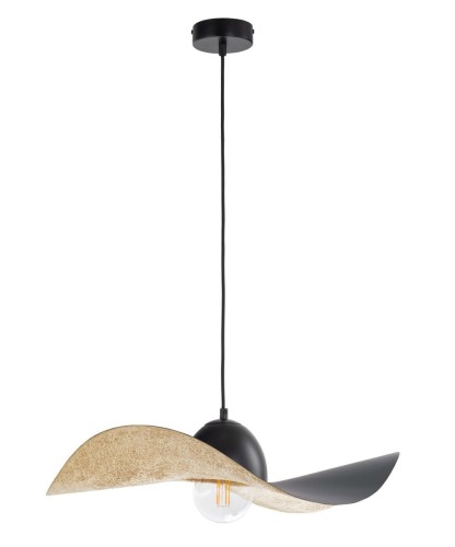Sigma Designerska lampa wisząca KAPELLO M E27 60W śr. 55cm czarny złoty 32347