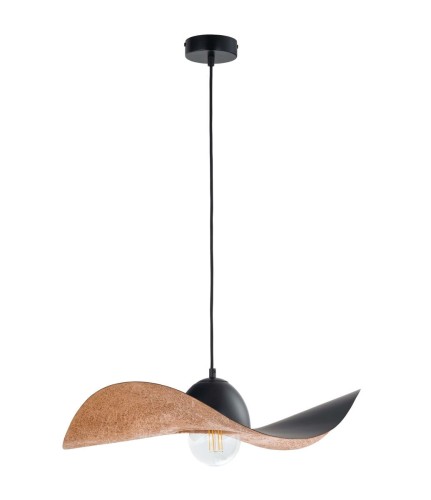 Sigma Designerska lampa wisząca KAPELLO M E27 60W śr. 55cm czarny miedź 32346