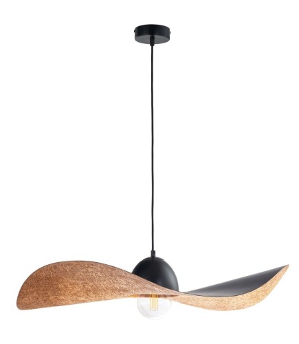 Sigma Designerska lampa wisząca KAPELLO L E27 60W śr. 76cm czarny miedź 32339