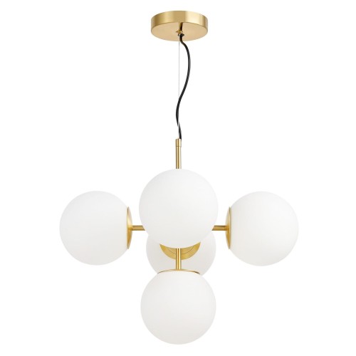 Lumina Deco Deco NOWOCZESNA LAMPA WISZĄCA MOSIĘŻNA STELVIO W5 LDP 6041-5 (MD)
