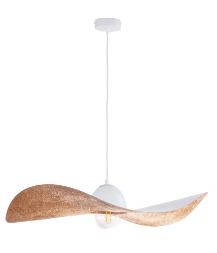 Sigma Designerska lampa wisząca KAPELLO L E27 60W śr. 76cm biały miedź 32337