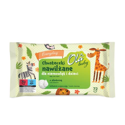 OLA BABY Chusteczki nawilżane dla dzieci Everyday, 72szt