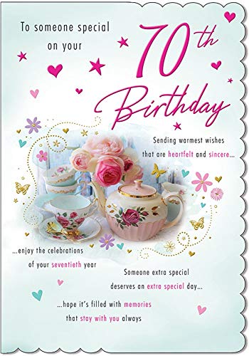 Piccadilly Greetings tradycyjna kartka urodzinowa 70F – 22,9 x 15,2 cm