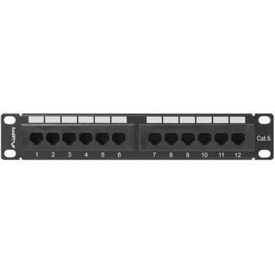 LANBERG Patch Panel 12 Port 1U 10 cali kategoria 6 czarny PPU6-9012-B