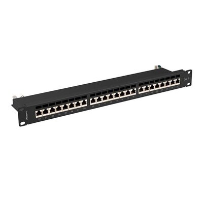 Lanberg Patch panel 24 port 1U kat.7 ekranowany czarny PPS7-1024-B