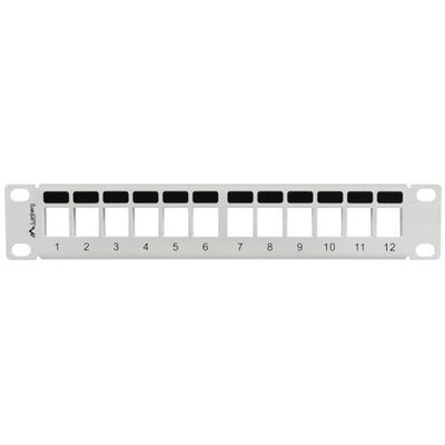 Lanberg PATCH PANEL PUSTY 12 PORT 1U 10" Z ORGANIZEREM DO MODUŁÓW KEYSTONE SZARY PPKS-9112-S