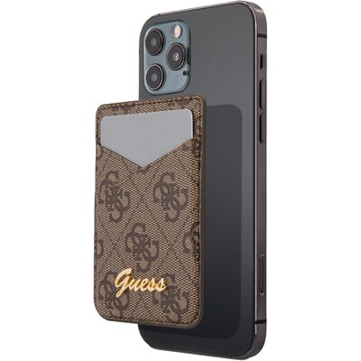 Guess 4G Magnetic Cardslot GUWMS4GTLBR brązowy GUWMS4GTLBR